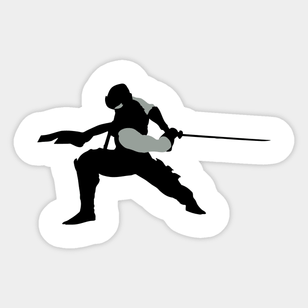 Ninja Gaiden Ryu Sword Slash Silhouette Sticker by AnotherOne